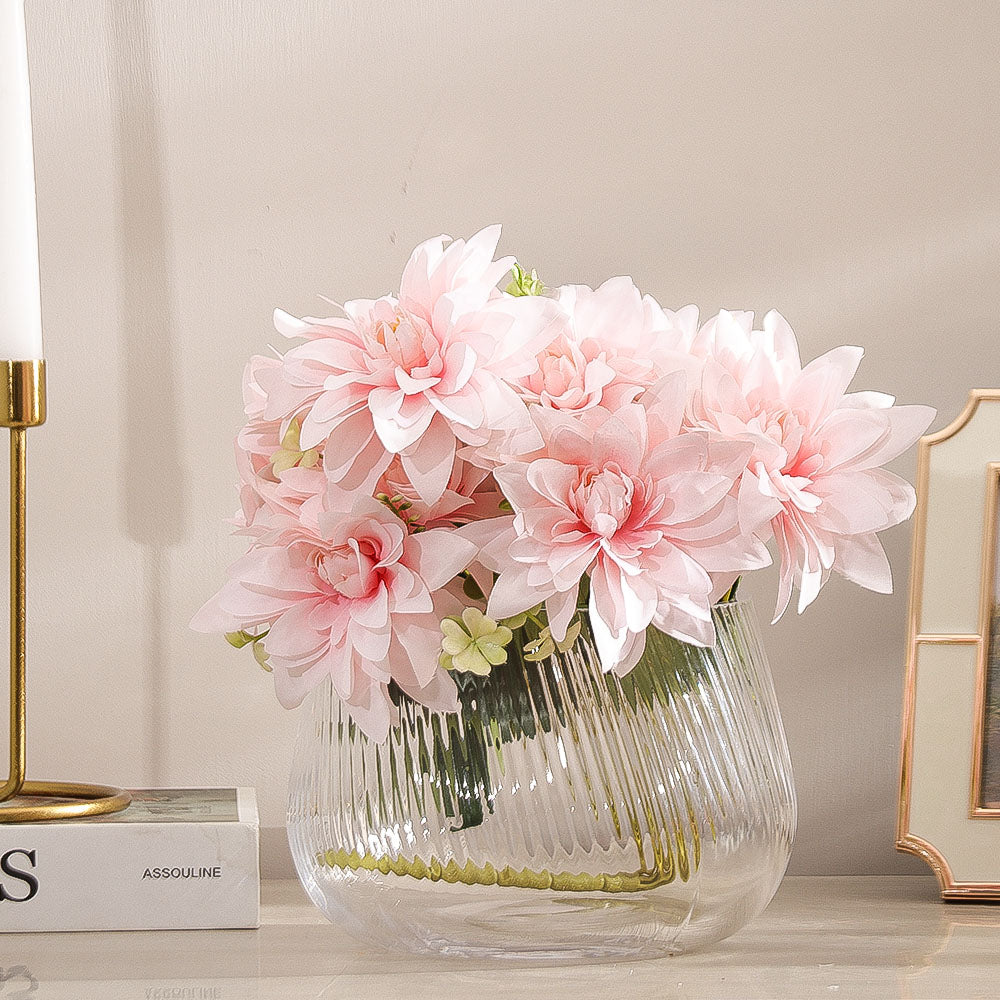 Formal Dahlias Faux Stem - Light Pink