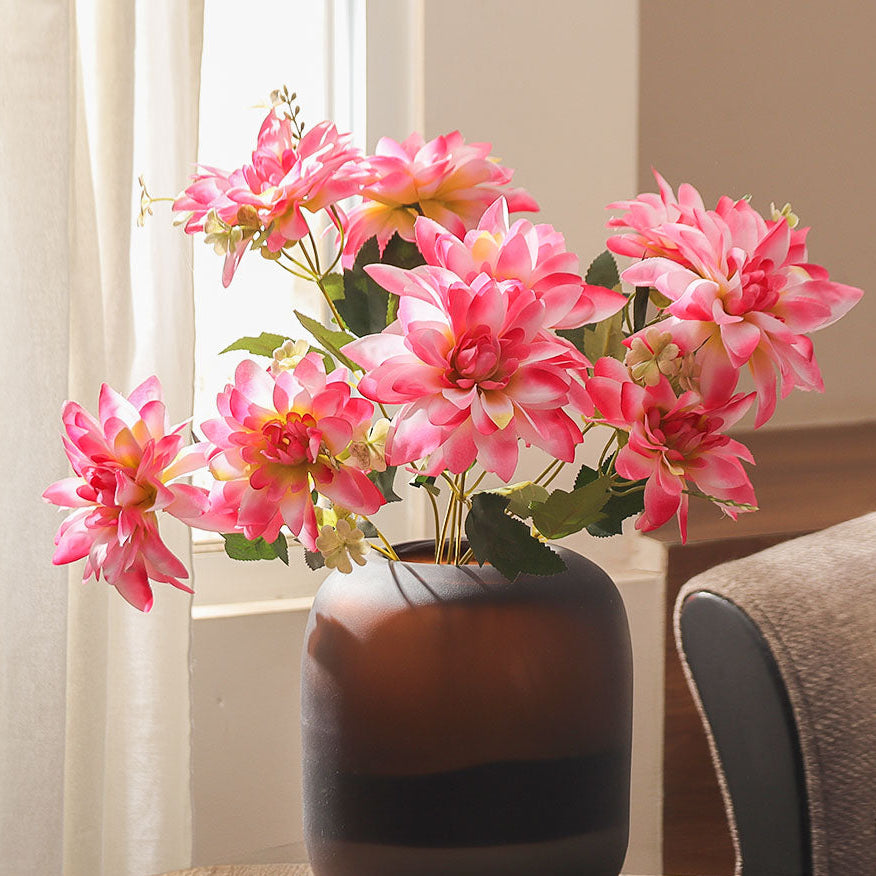 Formal Dahlias Faux Stem - Pink Sunrise
