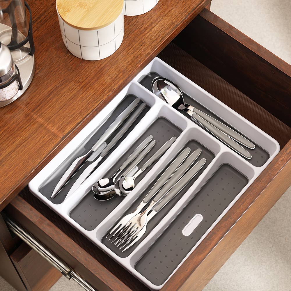 Frais Expandable Cutlery Tray - White Grey