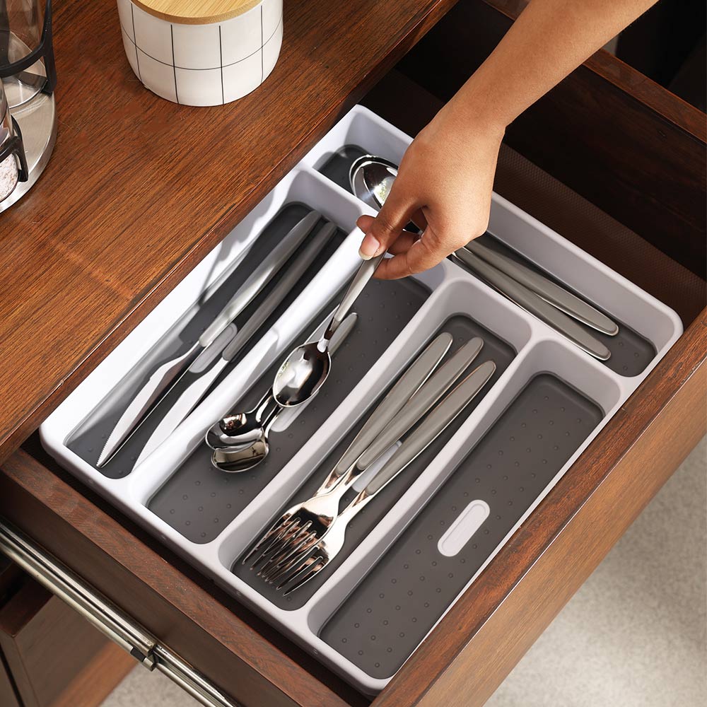 Frais Expandable Cutlery Tray - White Grey