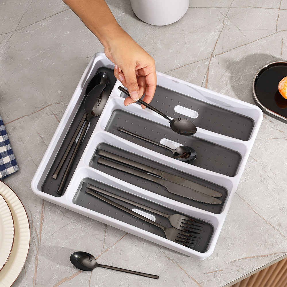 Frais Expandable Cutlery Tray - White Grey