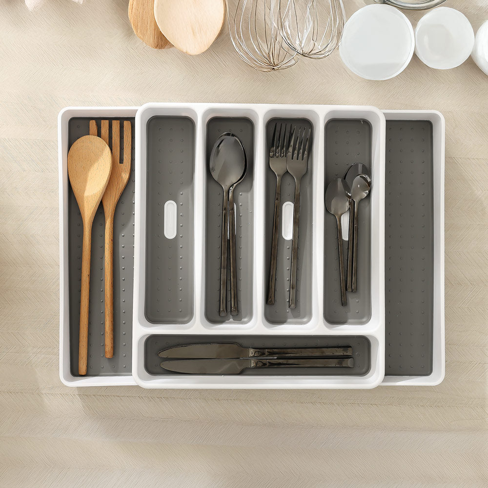 Frais Expandable Cutlery Tray - White Grey