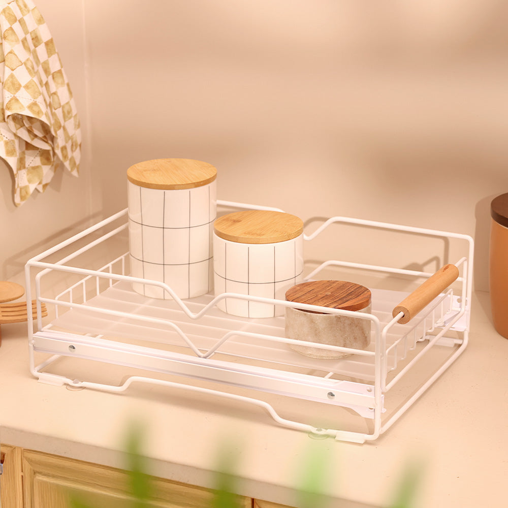 Frame Slide-out Storage Tray - White Natural