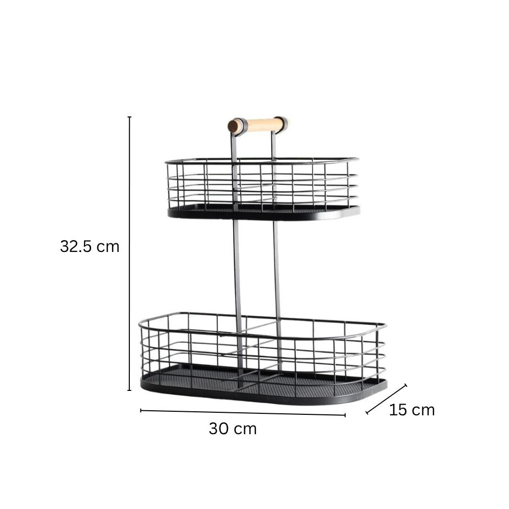 Frame 2-Tier Storage Basket - Black