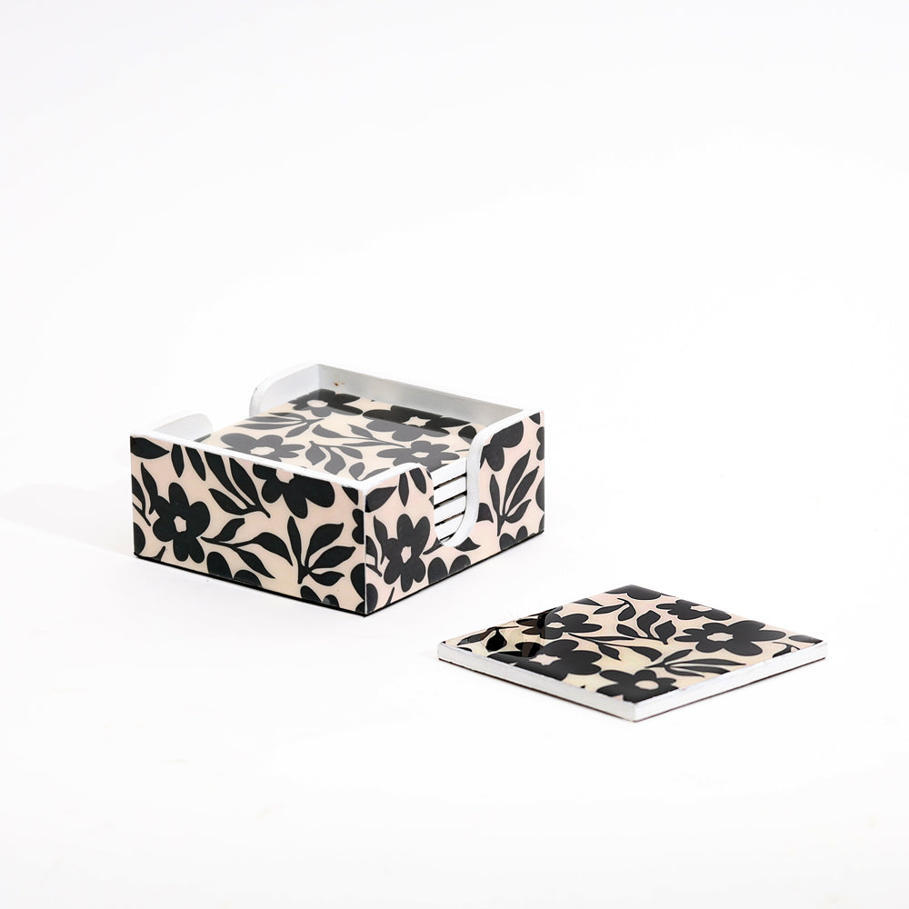 Francis Coasters, Set of 6 - Monochrome