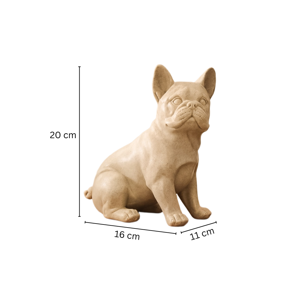 French Bulldog Sculpture Medium - Speckled Beige