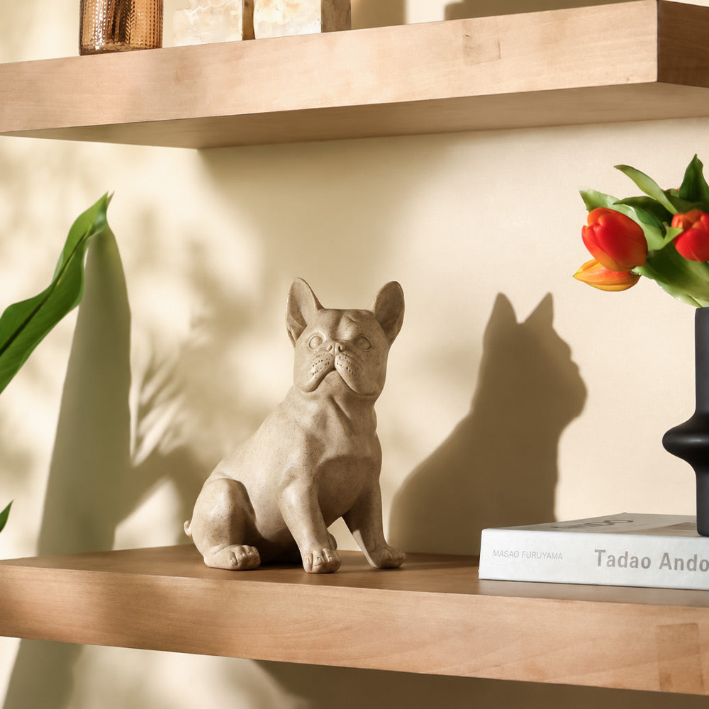 French Bulldog Sculpture Medium - Speckled Beige