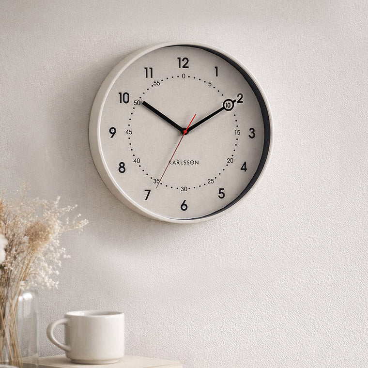 Fresco Wall Clock 31cm - Warm Grey