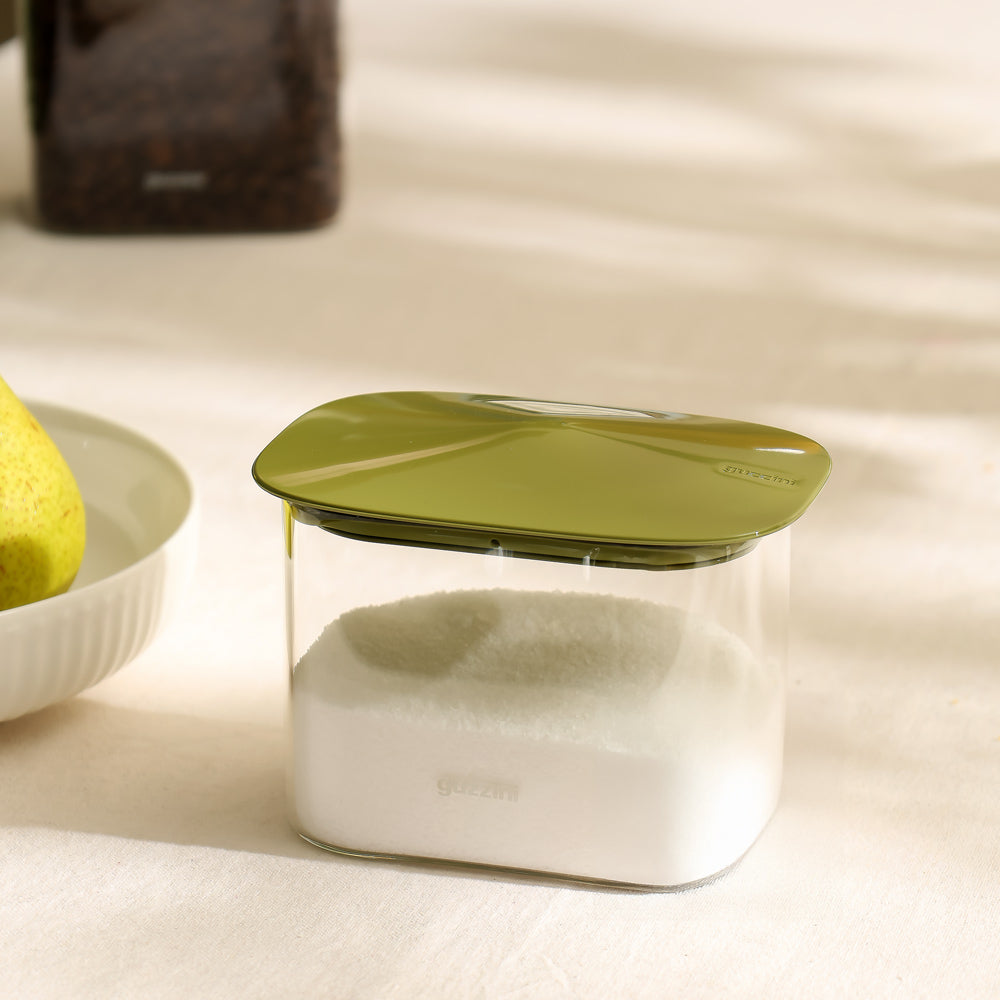 Fresh & Style Rectangular Glass Storage Box 600ml - Green