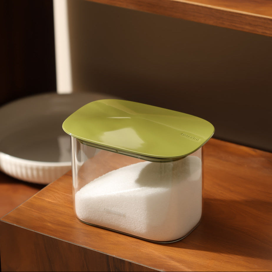 Fresh & Style Rectangular Glass Storage Box 600ml - Green