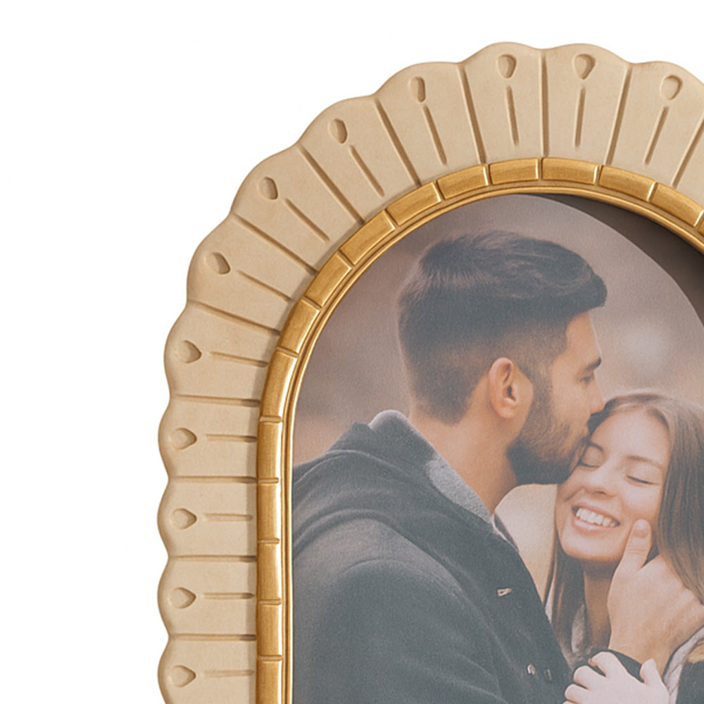 Frieze Portrait Photo Frame Large - Ivory Gold