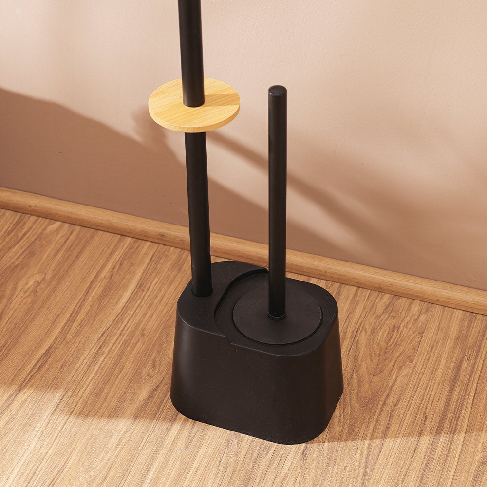 Fusion Toilet Brush and Roll Holder - Black Natural