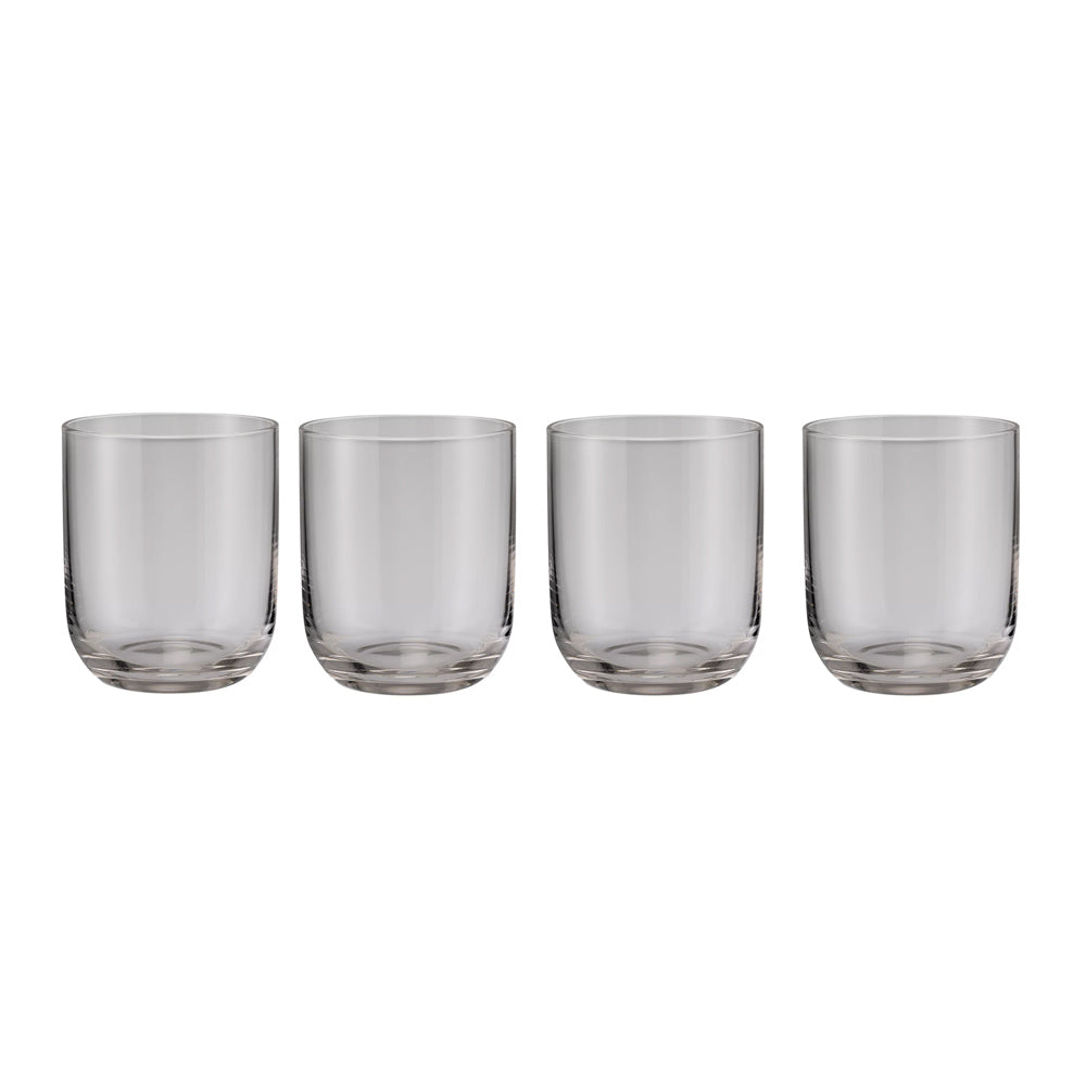 Fuumi Glass Tumblers 340ml, Set of 4 - Smoke