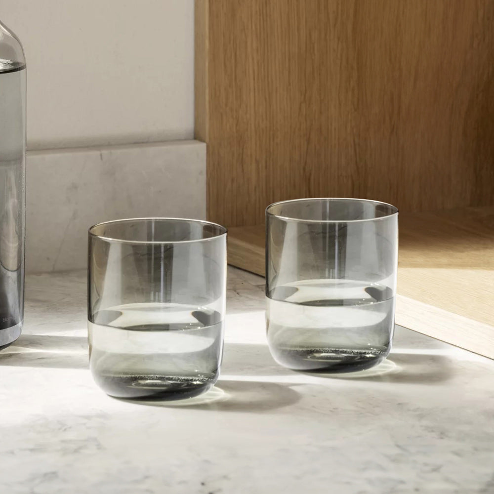 Fuumi Glass Tumblers 340ml, Set of 4 - Smoke