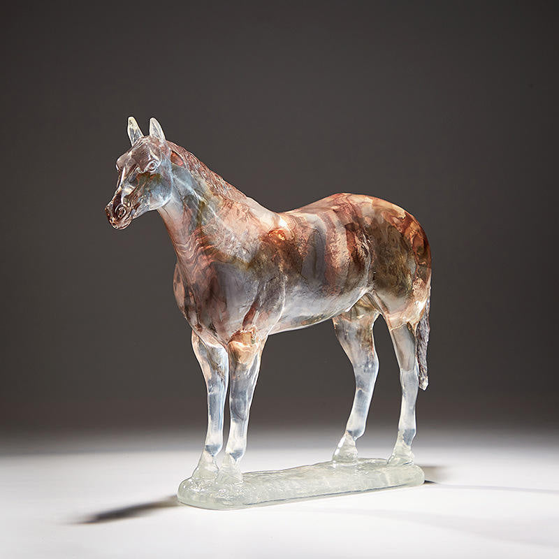 Spirit Stallion Sculpture Medium - Clear Wine