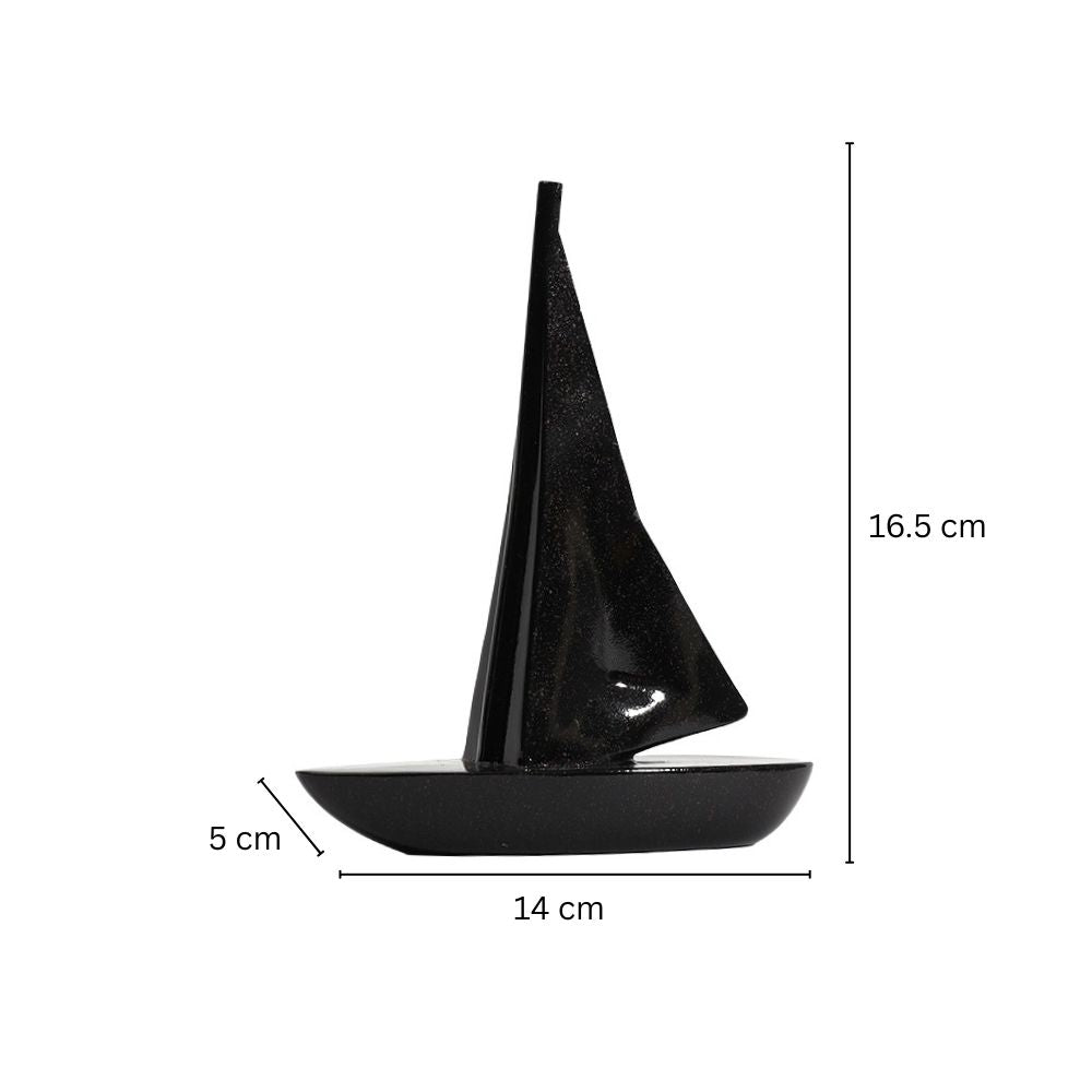 Geometric Sailboat Sculpture Small - Black