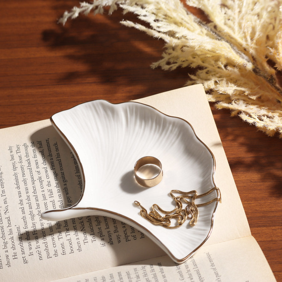Gingko Trinket Dish - Ivory