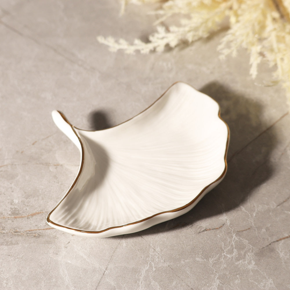 Gingko Trinket Dish - Ivory
