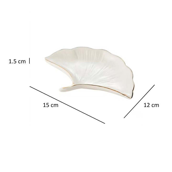 Gingko Trinket Dish - Ivory