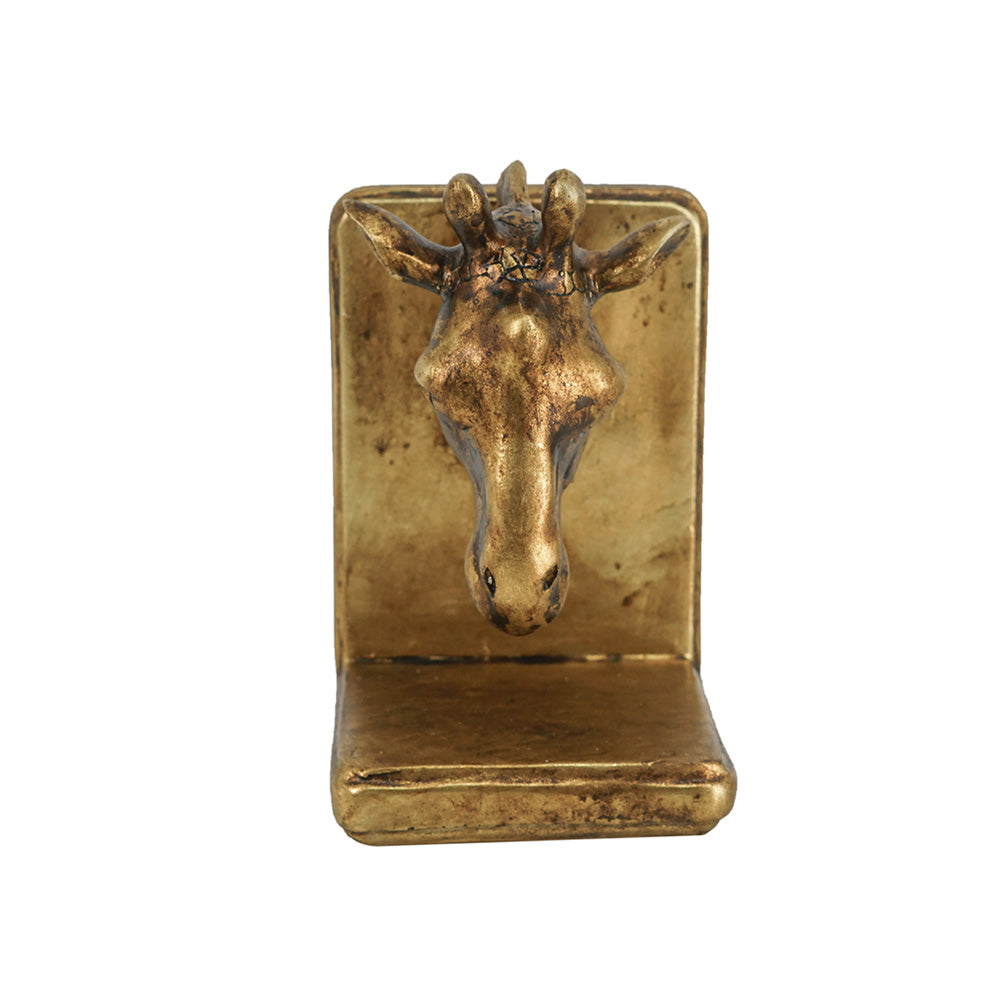 Giraffe Bookends, Set of 2 - Vintage Gold