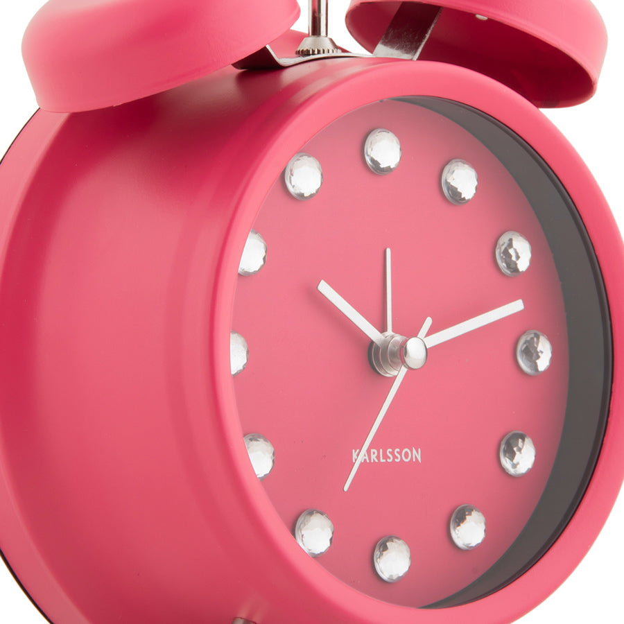 Glam Diamonds Alarm Clock - Dark Pink