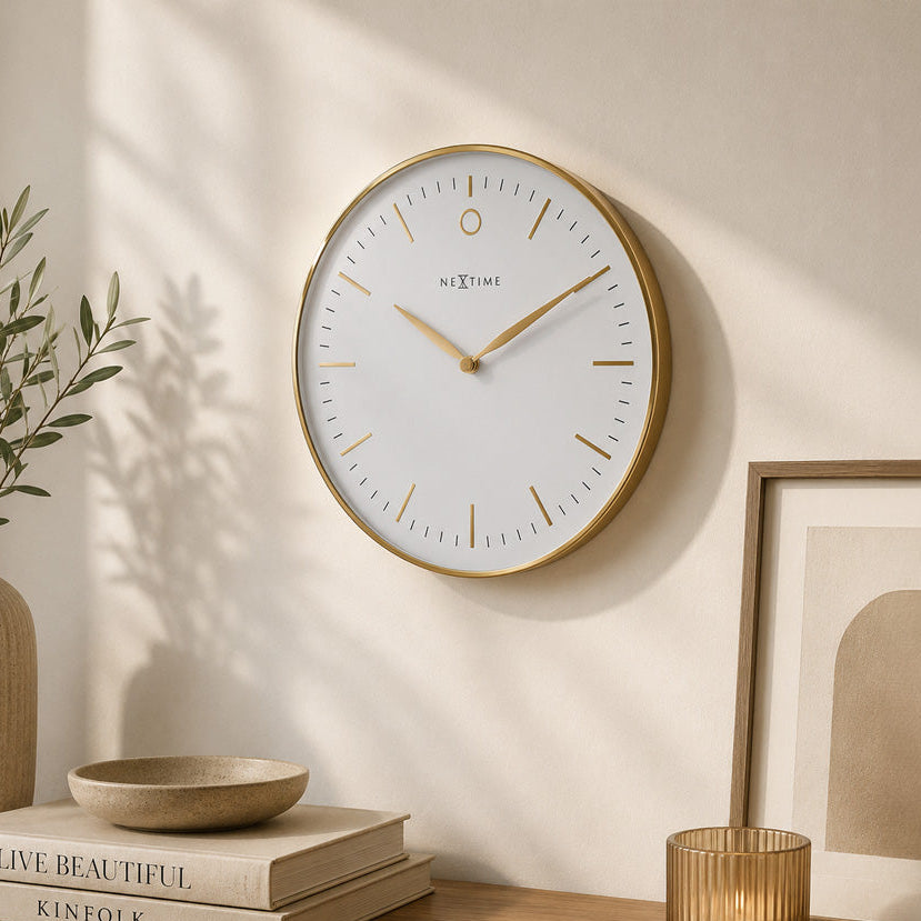 Glamour Wall Clock 30cm - Gold & White