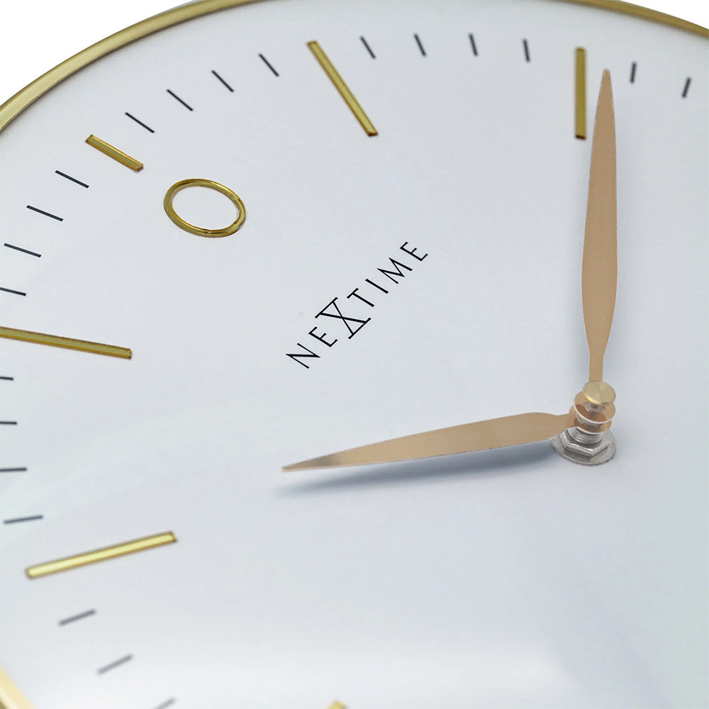 Glamour Wall Clock 30cm - Gold & White