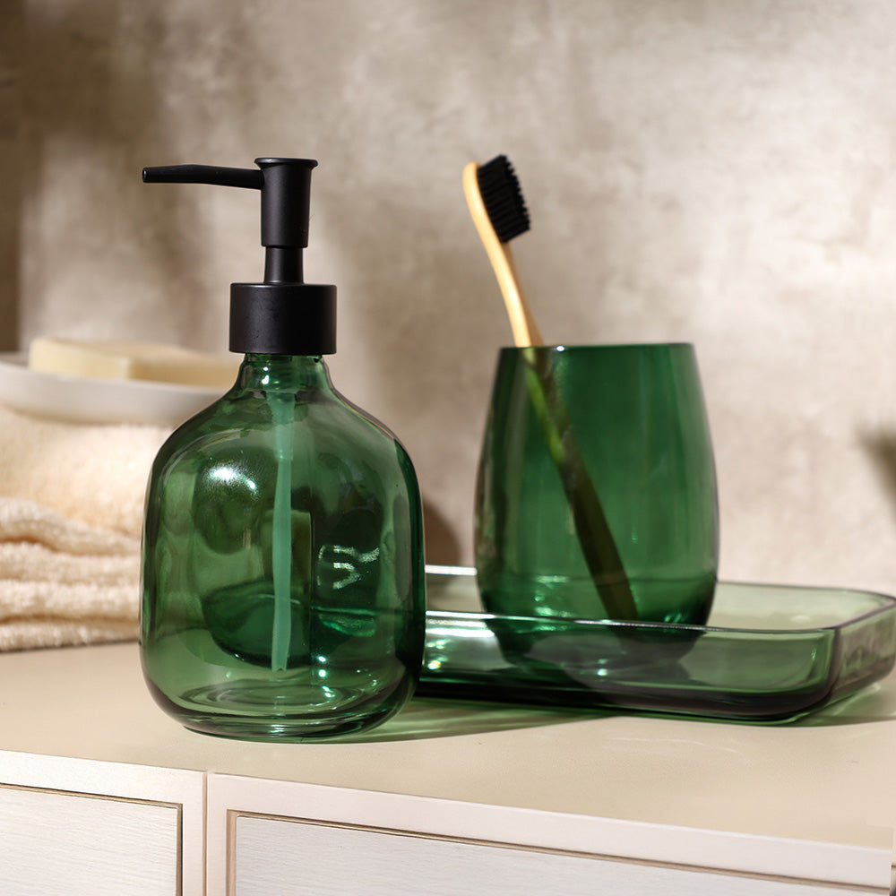 Aurora 3-piece Glass Bathroom Set - Green
