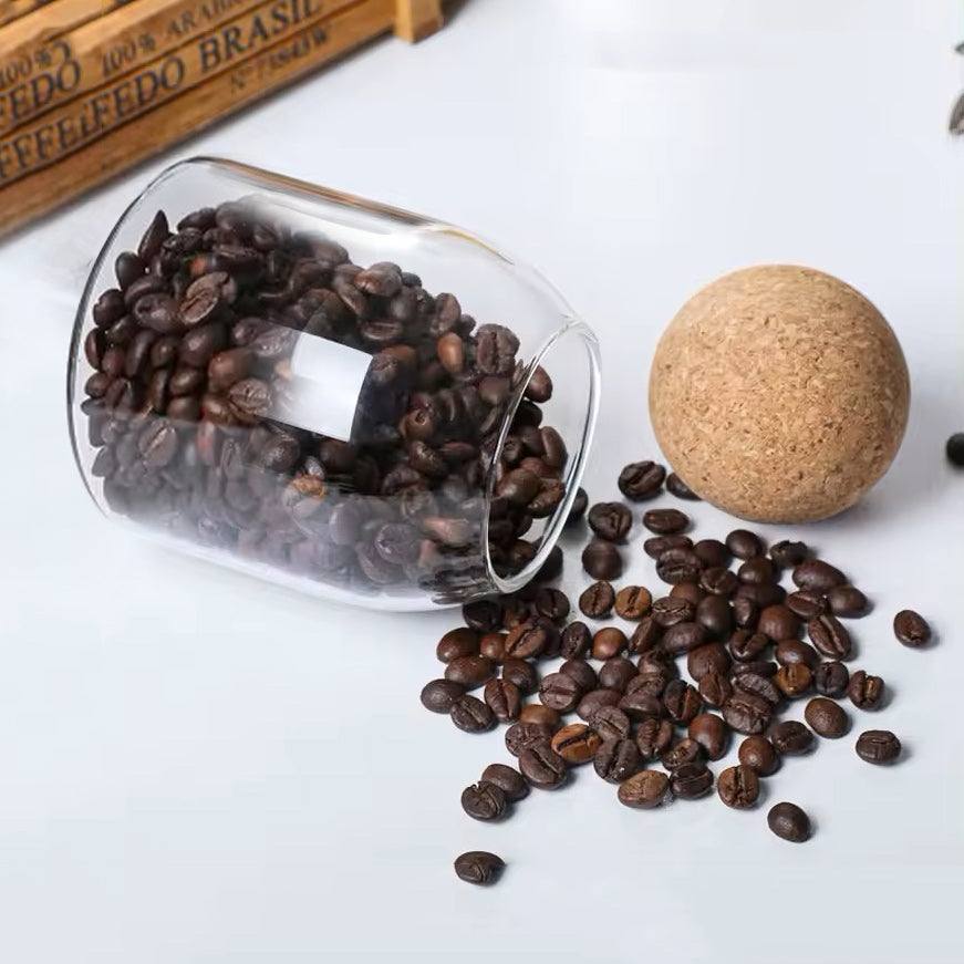 Enhabit Glass Cylindrical Jar with Cork Stopper Small