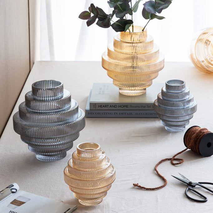 Aria Glass Vase Medium - Smokey Grey