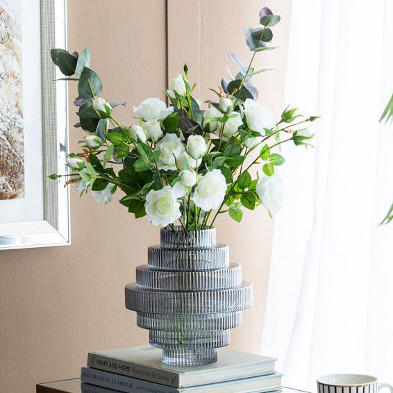 Aria Glass Vase Medium - Smokey Grey