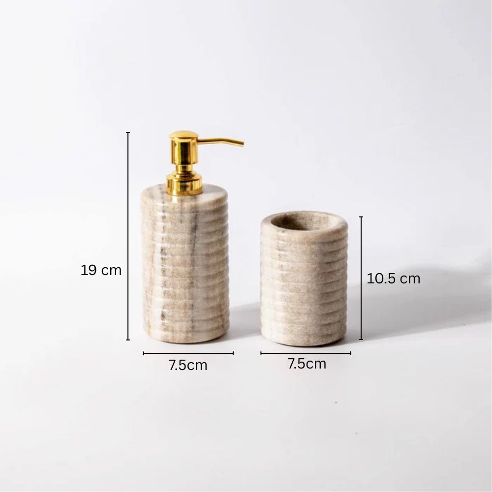 Gleam Marble Bathroom Set - Natural Stone