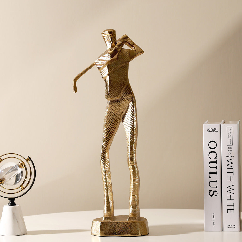 Golfer's Swing Sculpture - Gold