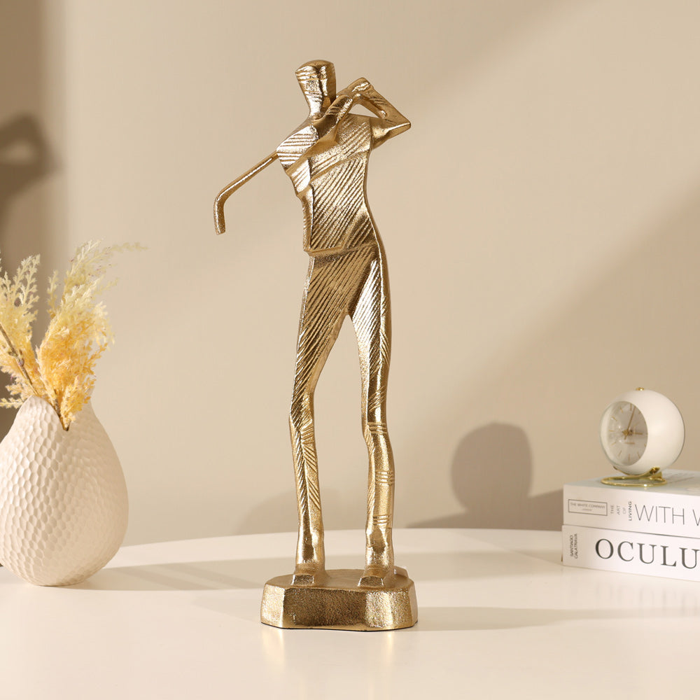 Golfer's Swing Sculpture - Gold