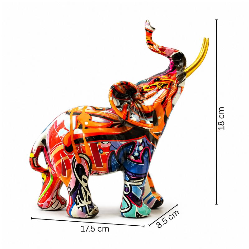 Graffiti Elephant Decorative Sculpture Small