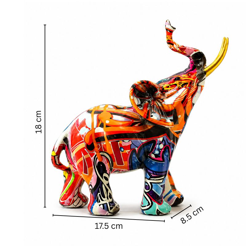 Graffiti Elephant Decorative Sculpture Small