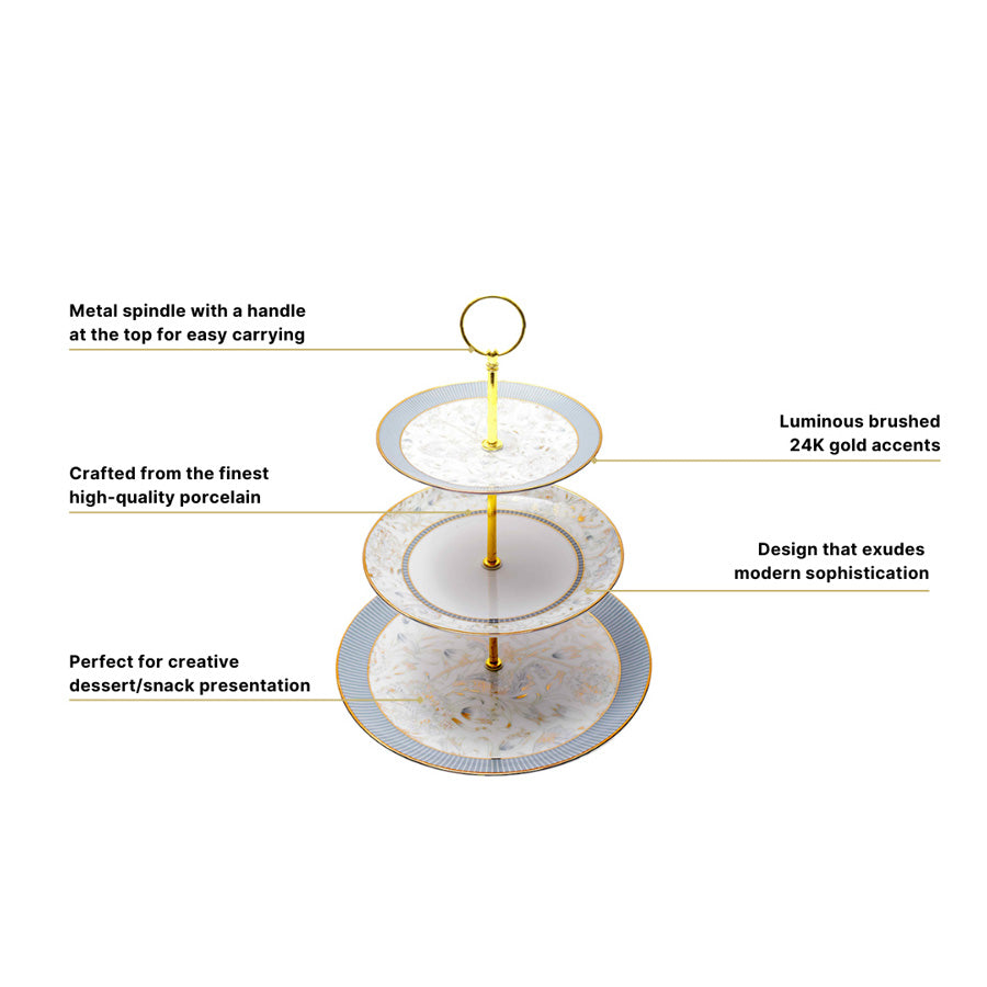 Grey Iris 3-Tier Serving Stand