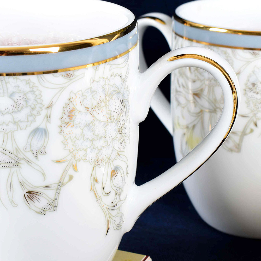 Grey Iris Coupe Coffee Mugs, Set of 2