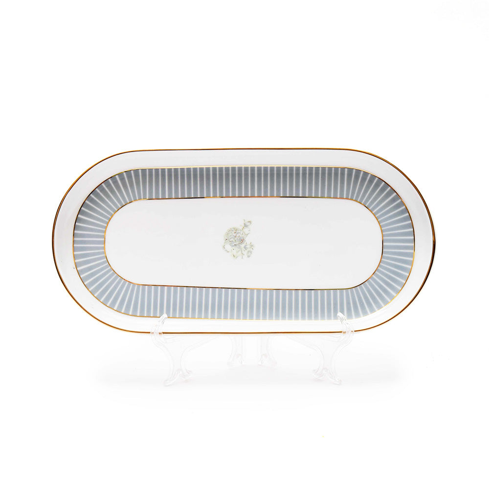 Grey Iris Oval Platter