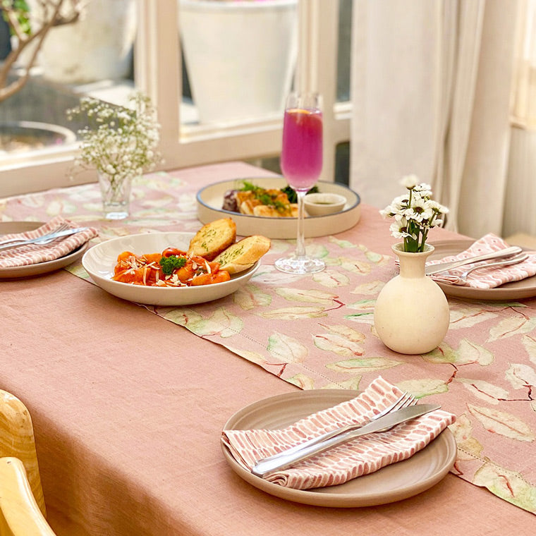Grove Linen Table Runner - Blush