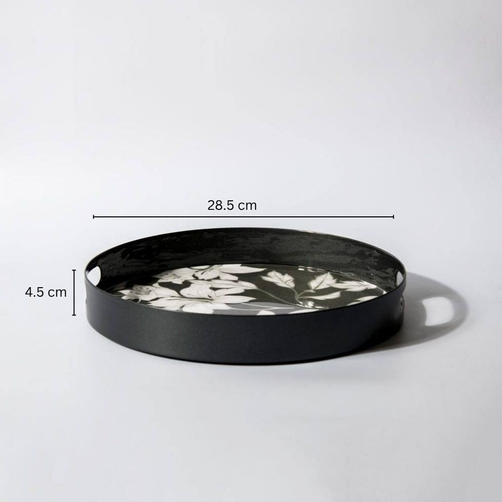 Gunmetal Serving Tray Medium - Lilies