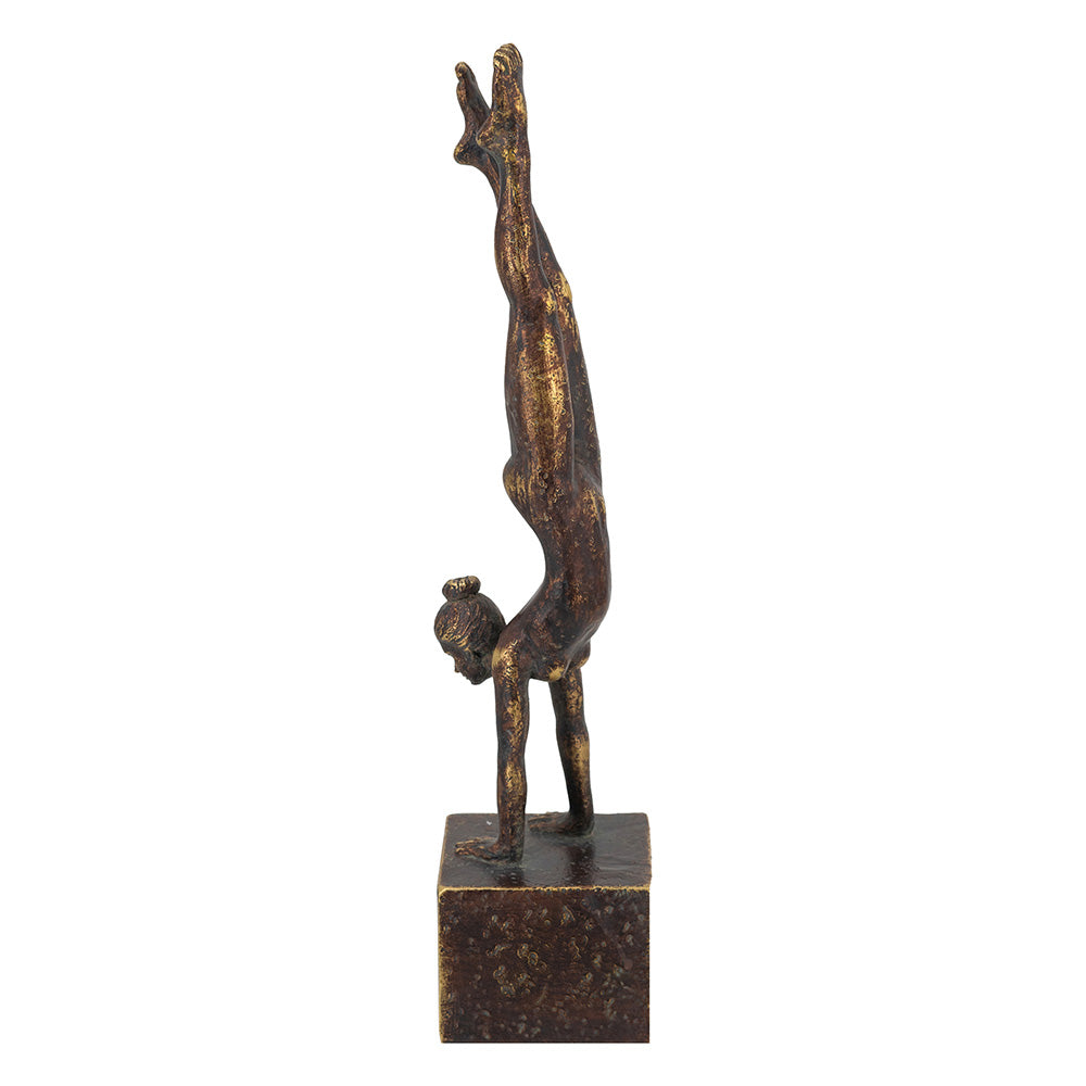 Gymnast Woman Sculpture - Vintage Bronze