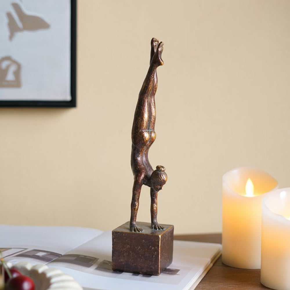 Gymnast Woman Sculpture - Vintage Bronze