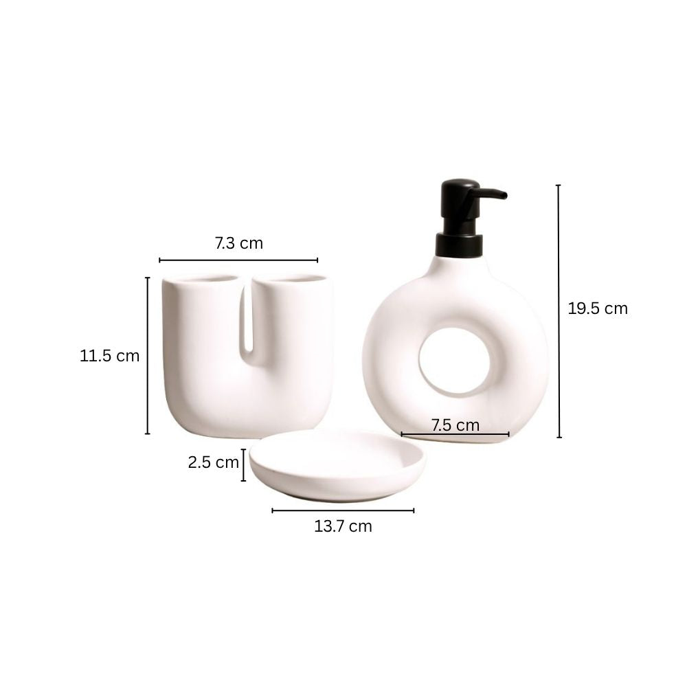 Halo 3-piece Bathroom Set - White