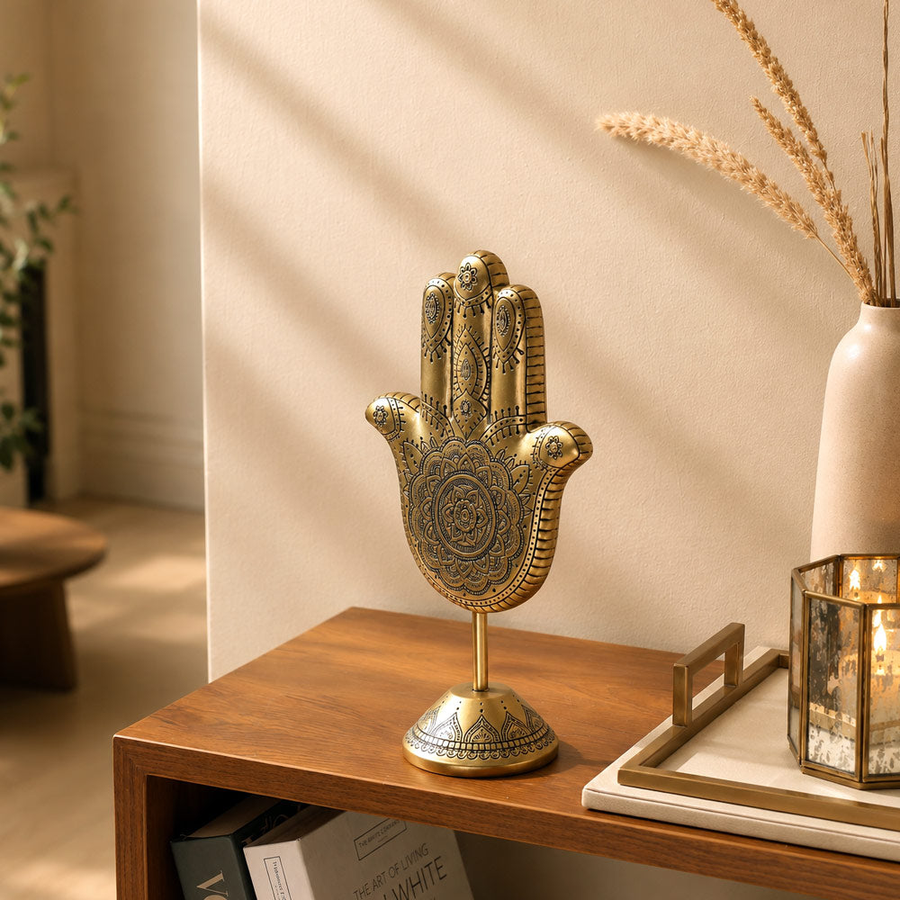 Hamsa Hand Sculpture - Gold