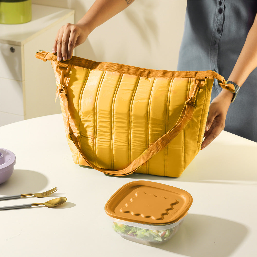 Handy Thermal Bag with Container Large - Yellow