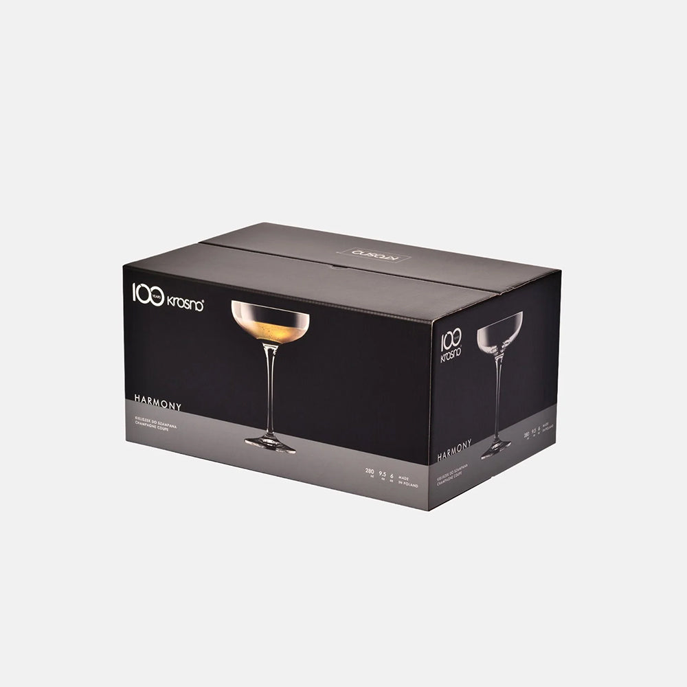 Harmony Champagne Coupe Glasses 280ml, Set of 6