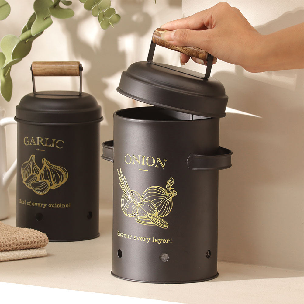 Haus Onion Storage Bin Large - Black