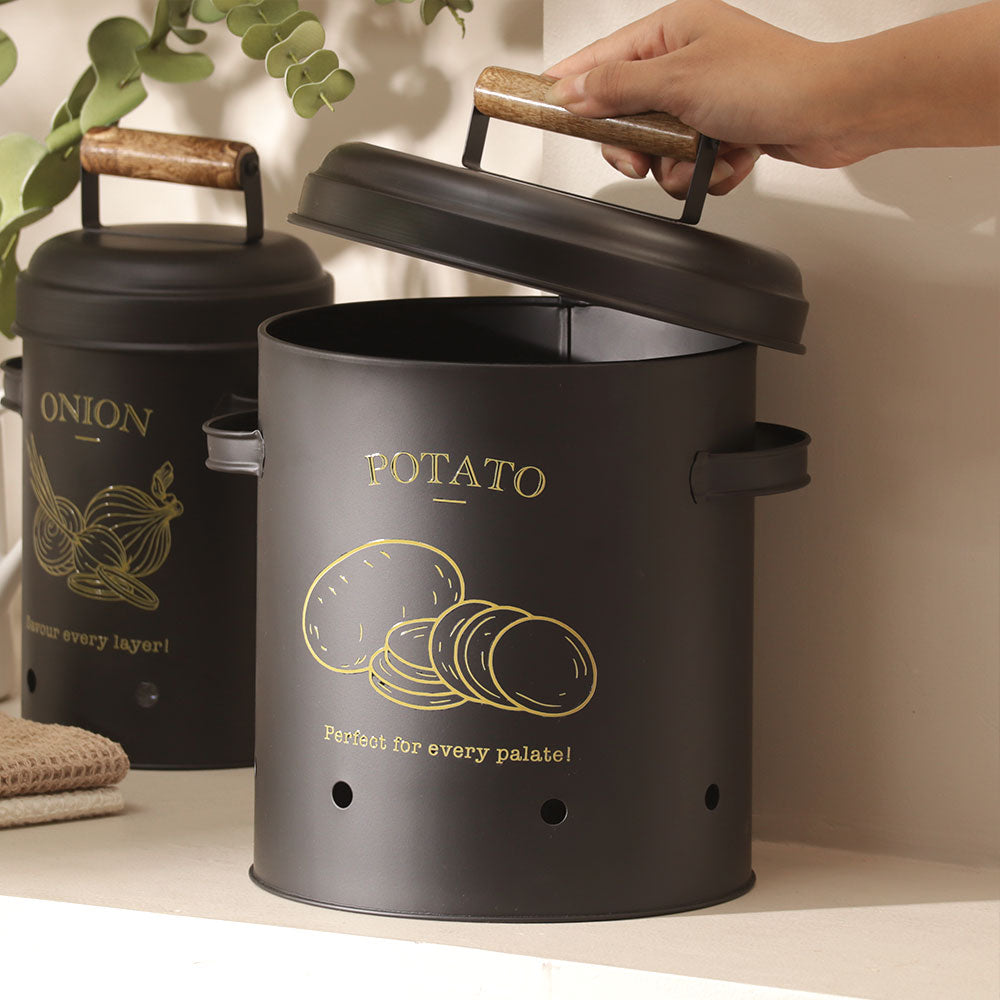 Haus Potato Storage Bin Large - Black