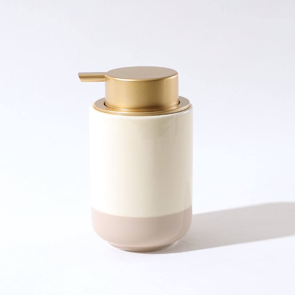 Haze Ceramic Soap Dispenser - Cream Taupe